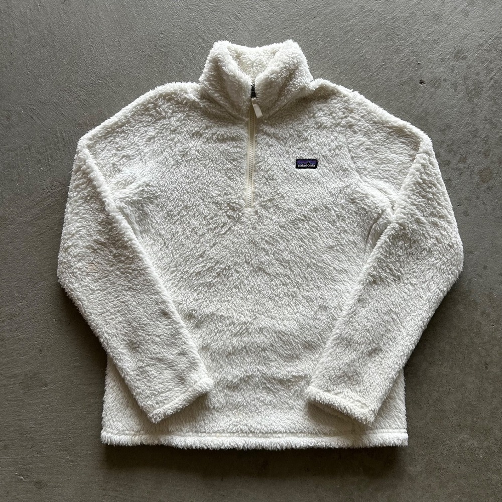Patagonia Los Gatos 1/4 Zip Jacket Girls XXL White Fleece Pullover 65495 FA18